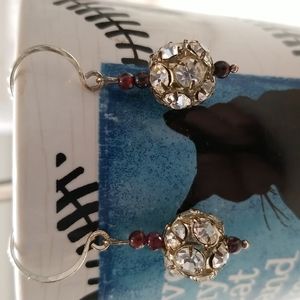 Sterling and vintage crystal drop earrings